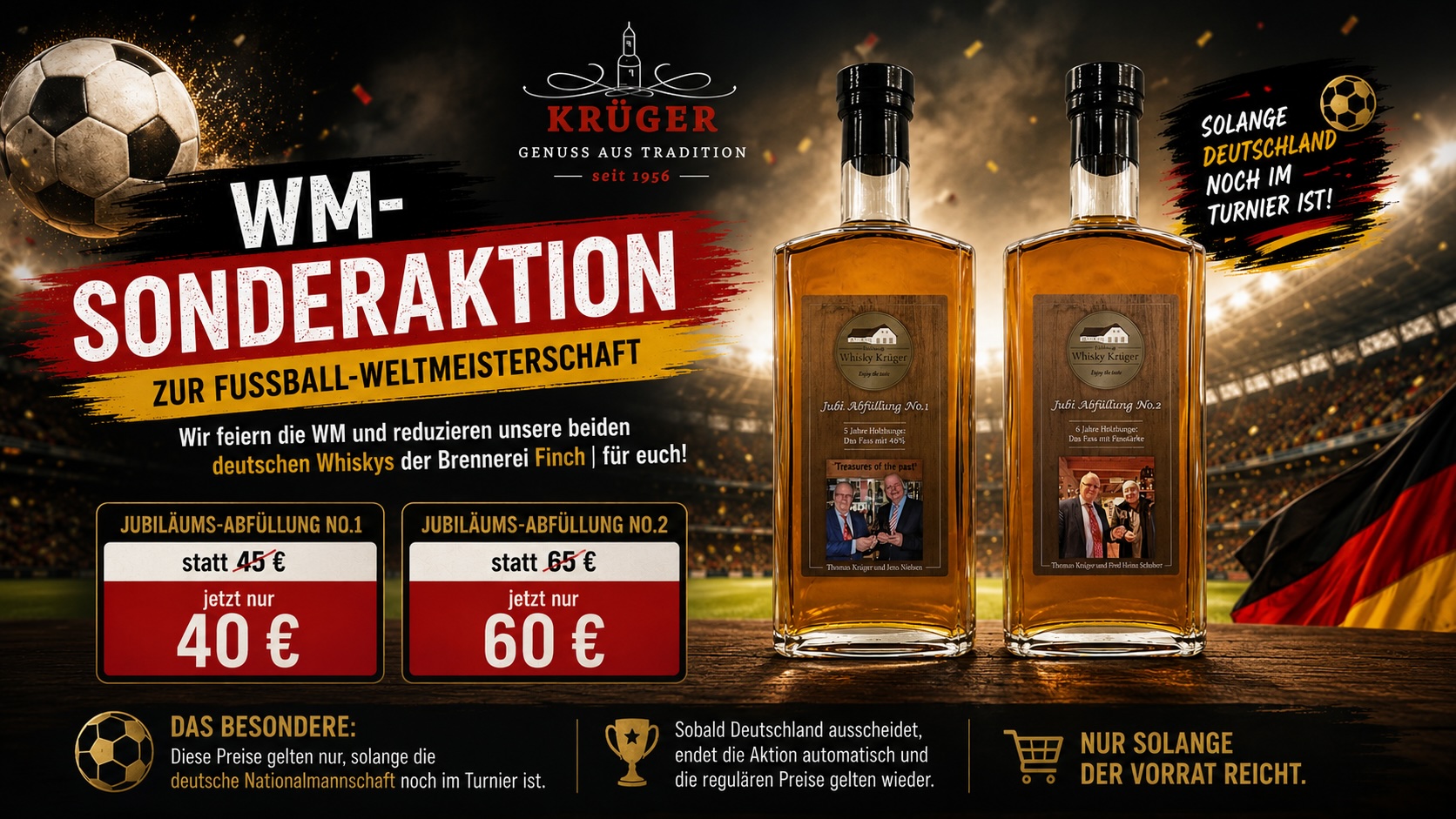 WM-Sonderaktion bei Whisky Krüger